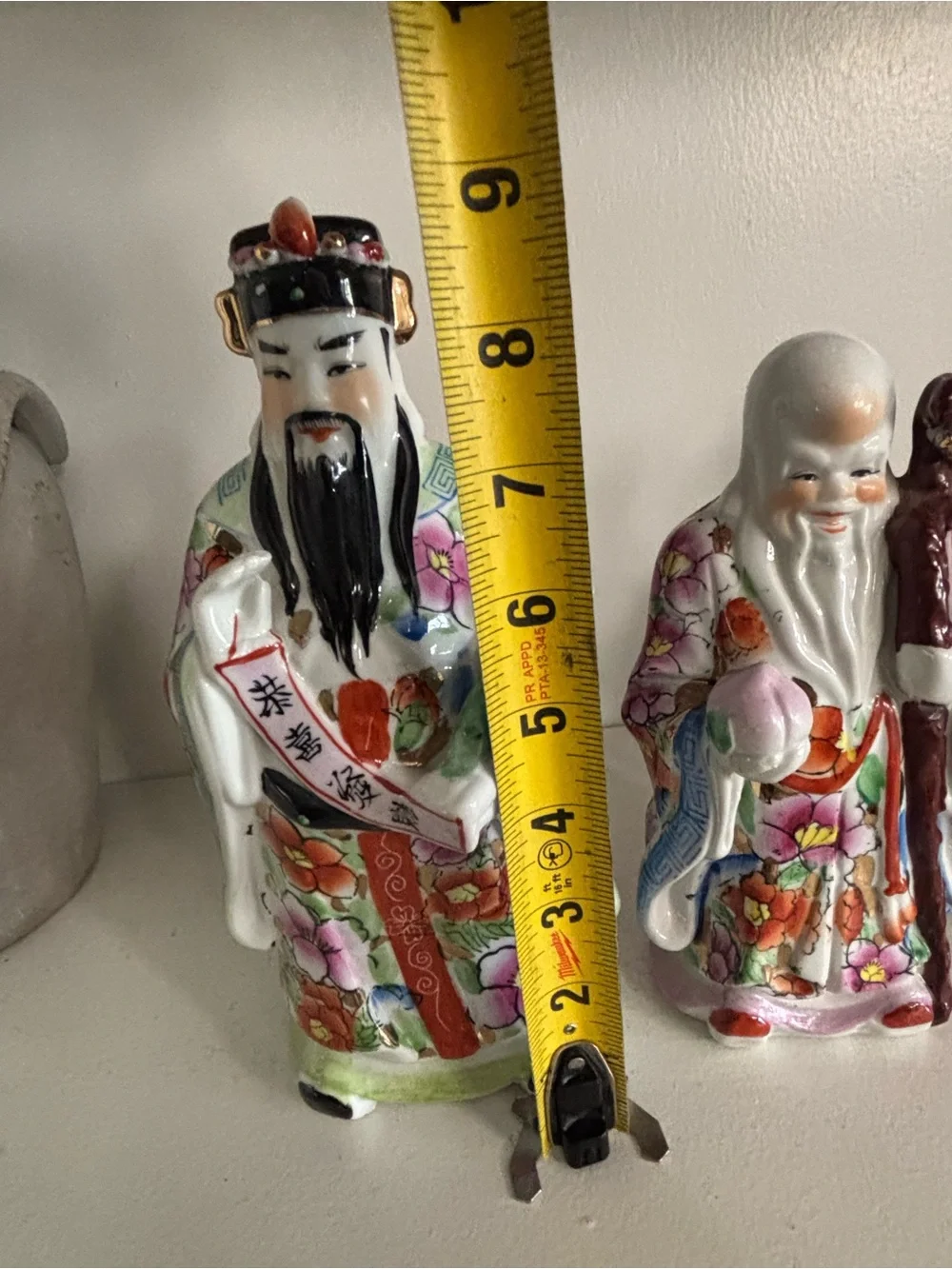 Three vintage Chinese porcelain wise men figurines